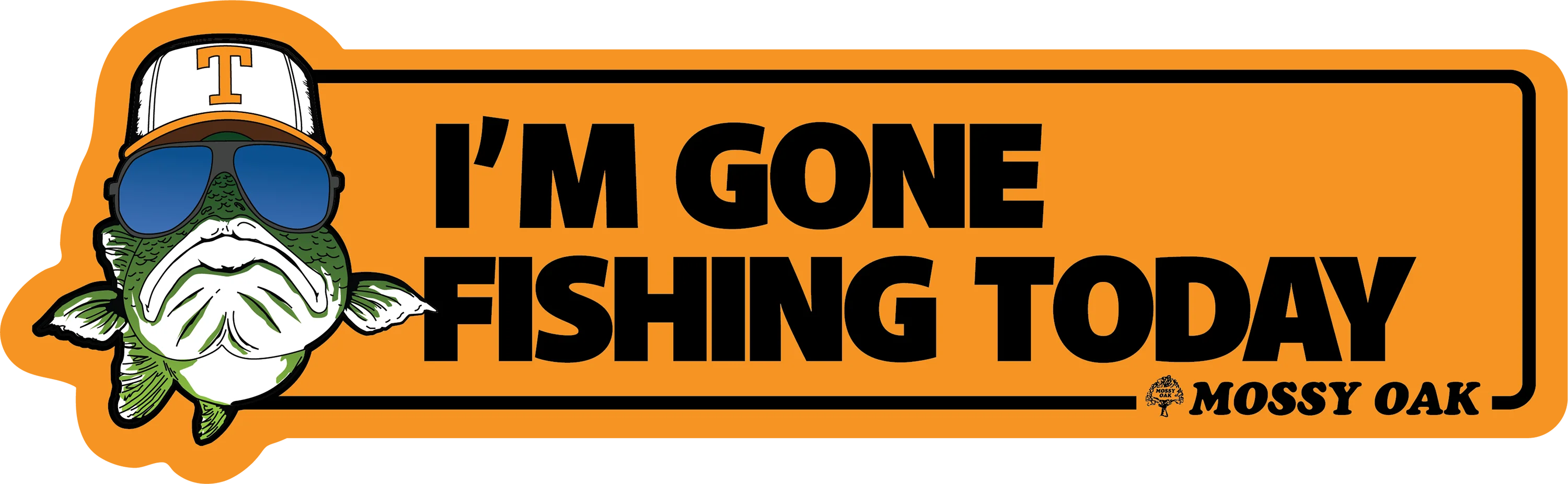 Bill Dance Gone Fishing Orange Bumper Sticker