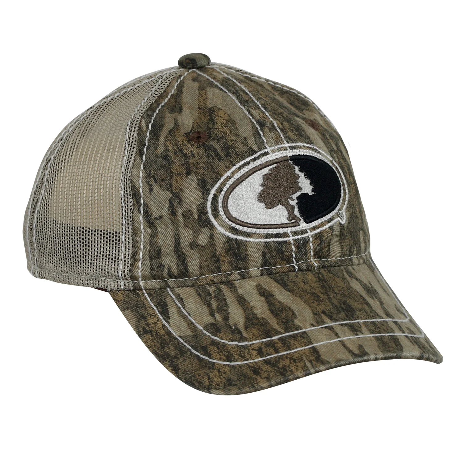 Mossy Oak Youth Contrast Stitch Mesh Back Cap - Image 2